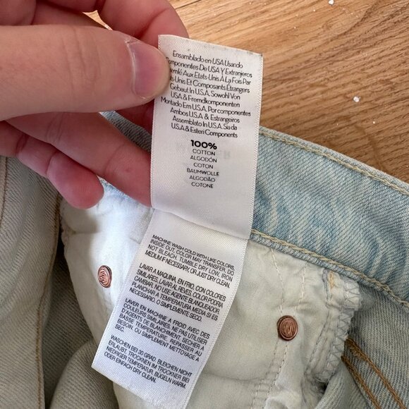 Mother The Dropout Fray Get Blondie Straight Leg Denim Jeans Blue Size 26 - Picture 14 of 16